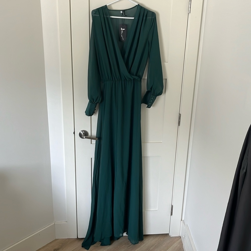 Sheer long sleeve maxi dress